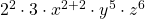 2^2\cdot 3\cdot x^{2+2}\cdot y^5\cdot z^6