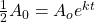 \frac{1}{2}{A}_{0}={A}_{o}{e}^{kt}