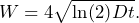 \begin{equation*} W = 4\sqrt{\ln(2)Dt}.\end{equation*}