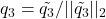 q_3 = \tilde{q_3}/ ||\tilde{q_3}||_2