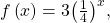 f\left(x\right)=3{\left(\frac{1}{4}\right)}^{x},