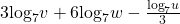 \,3{\mathrm{log}}_{7}v+6{\mathrm{log}}_{7}w-\frac{{\mathrm{log}}_{7}u}{3}\,