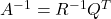 A^{-1}=R^{-1}Q^{T}