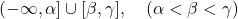 \quad (-\infty, \alpha]\cup [\beta, \gamma], \quad (\alpha < \beta < \gamma)