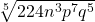 \sqrt[5]{224n^3p^7q^5}