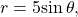 \,r=5\mathrm{sin}\,\theta ,\,