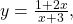 \,y=\frac{1+2x}{x+3},