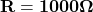 \mathbf{R = 1000 \Omega}