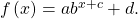  \,f\left(x\right)=a{b}^{x+c}+d.\,