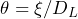 \theta = \xi/D_L