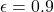 \epsilon=0.9