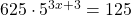 625\cdot {5}^{3x+3}=125