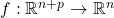 f: \mathbb{R}^{n+p} \rightarrow \mathbb{R}^{n}