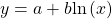 y=a+b\mathrm{ln}\left(x\right)