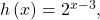 \,h\left(x\right)={2}^{x-3},