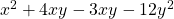 x^2+4xy-3xy-12y^2