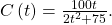 \,C\left(t\right)=\frac{100t}{2{t}^{2}+75}.\,