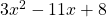 3x^2 - 11x + 8