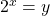 {2}^{x}=y