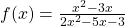 f(x)=\frac{x^2-3x}{2x^2-5x-3}