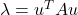  \lambda =u^TAu 