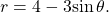 \,r=4-3\mathrm{sin}\,\theta .