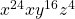 x^{24}xy^{16}z^4