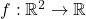 f: \mathbb{R}^2 \rightarrow \mathbb{R}