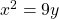 {x}^{2}=9y