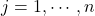 j= 1,\cdots, n