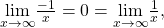 \underset{x\to \infty }{\text{lim}}\frac{-1}{x}=0=\underset{x\to \infty }{\text{lim}}\frac{1}{x},