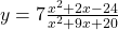 y=7\frac{{x}^{2}+2x-24}{{x}^{2}+9x+20}