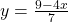 y=\frac{9-4x}{7}