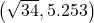 \left(\sqrt{34},5.253\right)