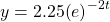 y=2.25{\left(e\right)}^{-2t}