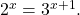 \,{2}^{x}={3}^{x+1}.