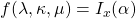 f(\lambda, \kappa, \mu) = I_x(\alpha)