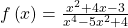 f\left(x\right)=\frac{{x}^{2}+4x-3}{{x}^{4}-5{x}^{2}+4}