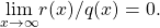 \underset{x\to \text{±}\infty }{\text{lim}}r(x)\text{/}q(x)=0.