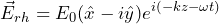 \begin{equation*} \vec{E}_{rh} = E_0(\hat{x}-i\hat{y})e^{i(-kz-\omega t)} \end{equation*}