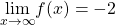 \underset{x\to \text{−}\infty }{\text{lim}}f(x)=-2