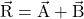 \vec{\text{R}}=\vec{\text{A}}+\vec{\text{B}}