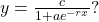 \,y=\frac{c}{1+a{e}^{-rx}}?\,