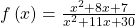 f\left(x\right)=\frac{{x}^{2}+8x+7}{{x}^{2}+11x+30}