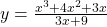 y=\frac{{x}^{3}+4{x}^{2}+3x}{3x+9}