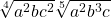 \sqrt[4]{a^2bc^2}\sqrt[5]{a^2b^3c}