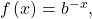 \,f\left(x\right)={b}^{-x},