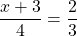 \dfrac{x+3}{4}=\dfrac{2}{3}