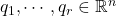 q_1, \cdots, q_r \in \mathbb{R}^n