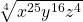 \sqrt[4]{x^{25}y^{16}z^4}